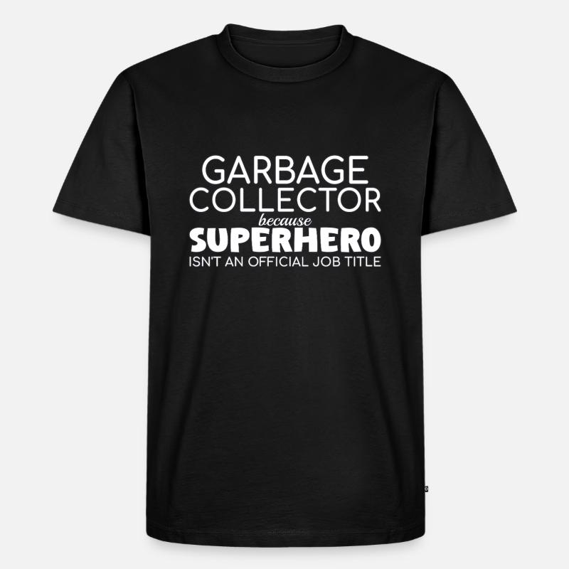 Garbage collector Superhero - Männer Premium Bio T-Shirt - Schwarz