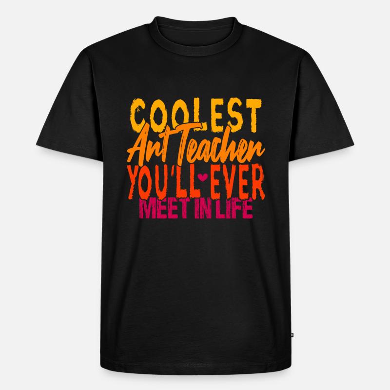 Der coolste Kunstlehrer - Männer Premium Bio T-Shirt - Schwarz