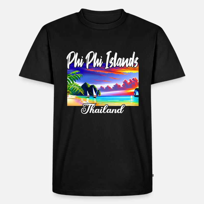 Phi Phi Island Thailand - Männer Premium Bio T-Shirt - Schwarz