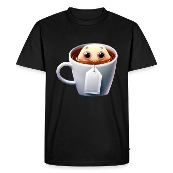 Sachet de thé gourmand - T-shirt Premium bio Homme - noir - Devant - Nico (187cm)