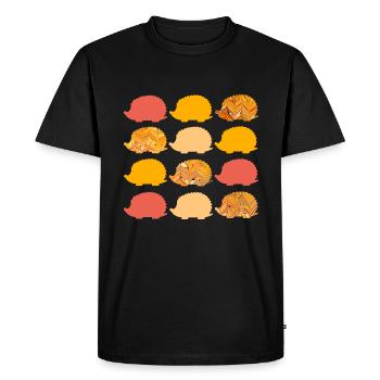 12 Hérisson E 266 - T-shirt Premium bio Homme - noir - Devant - Nico (187cm)