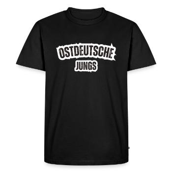East German Boys - Men's Premium Organic T-Shirt - black - Front - Nico (187cm)