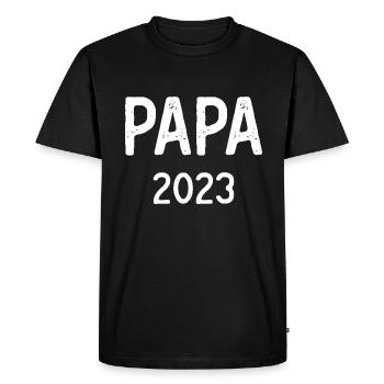 Dad 2023 New Dad 2023 Gift Father 2023 - Men's Premium Organic T-Shirt - black - Front - Nico (187cm)