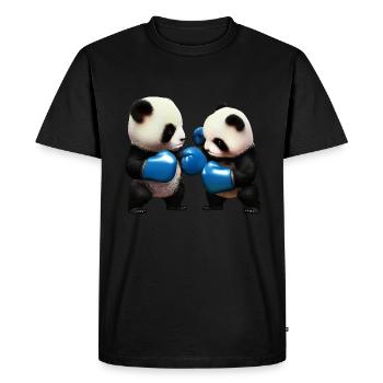 Combattre les pandas - T-shirt Premium bio Homme - noir - Devant - Nico (187cm)