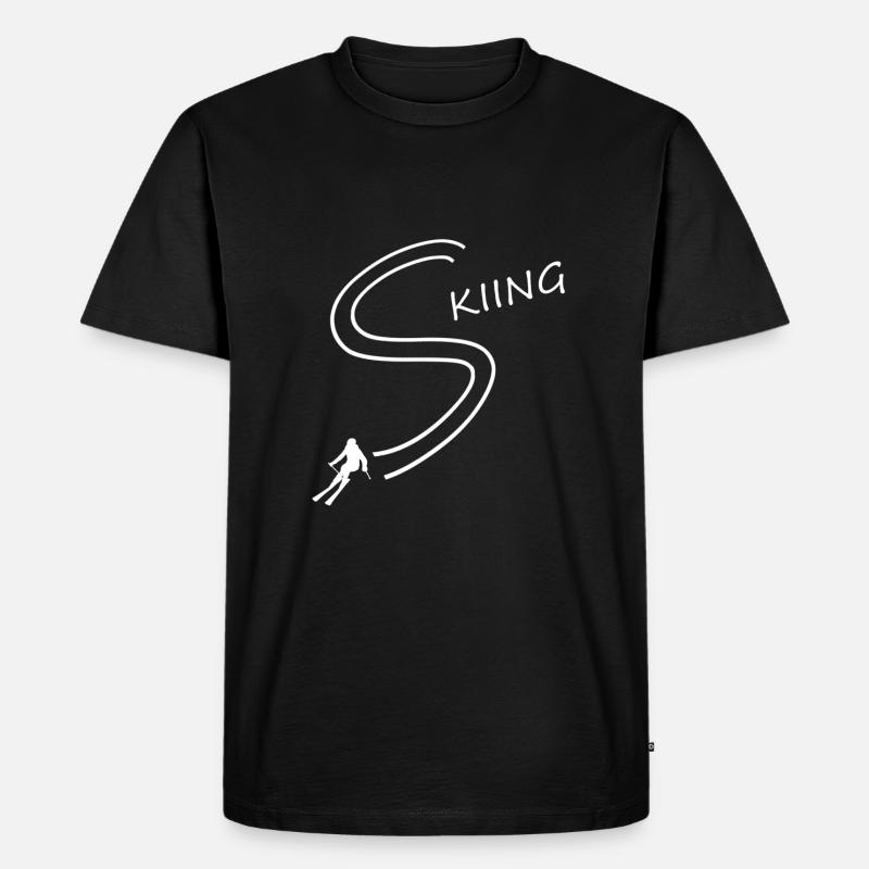 Ski fahren - Männer Premium Bio T-Shirt - Schwarz