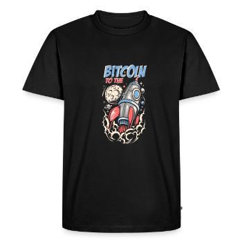 Bitcoin à la lune - T-shirt Premium bio Homme - noir - Devant - Nico (187cm)