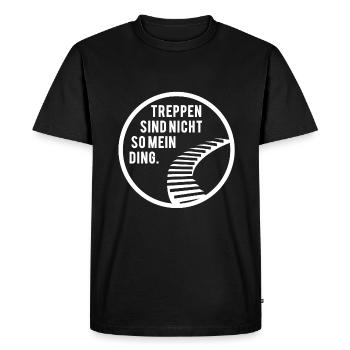 Les escaliers ne sont pas mon truc. Pas un élévateur à buck - T-shirt Premium bio Homme - noir - Devant - Nico (187cm)