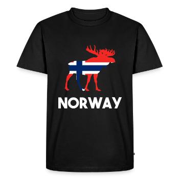 Norway flag moose - Men's Premium Organic T-Shirt - black - Front - Nico (187cm)
