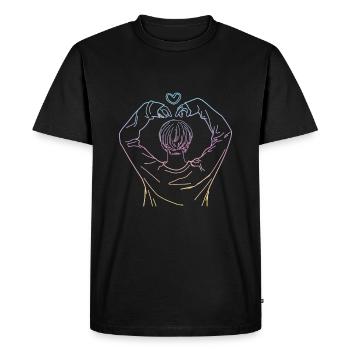 Coeur kpop koreapop KPOP idée cadeau - T-shirt Premium bio Homme - noir - Devant - Nico (187cm)