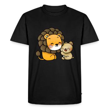 Lion câlins ours - T-shirt Premium bio Homme - noir - Devant - Nico (187cm)