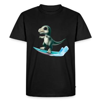 Surfeur Dino - T-shirt Premium bio Homme - noir - Devant - Nico (187cm)