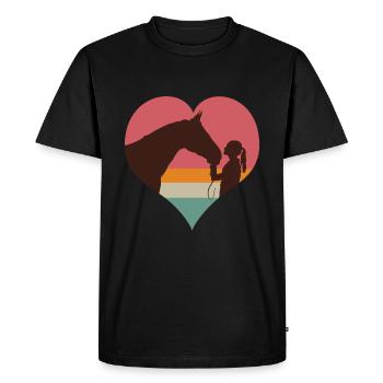 j'aime cheval équitation chevaux femme cavalière - T-shirt Premium bio Homme - noir - Devant - Nico (187cm)