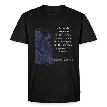 Cite Darwin Biology Theory of Evolution - Men's Premium Organic T-Shirt - black - Front - Nico (187cm)