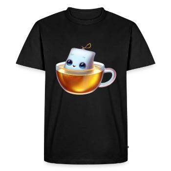 Sachet de thé gourmand - T-shirt Premium bio Homme - noir - Devant - Nico (187cm)