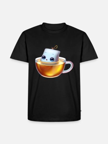 Genießerischer Teebeutel - Männer Premium Bio T-Shirt - Schwarz