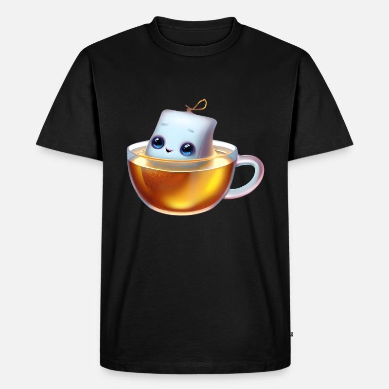 Genießerischer Teebeutel - Männer Premium Bio T-Shirt - Schwarz