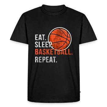 Eat Sleep Basketball Repeat - Scratch - Men's Premium Organic T-Shirt - black - Front - Nico (187cm)