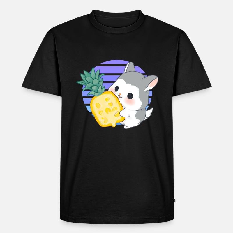 Le chinchilla aime l’ananas - T-shirt Premium bio Homme - noir