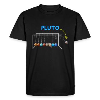 Never Forget Pluto Funny Planet Pluto - Men's Premium Organic T-Shirt - black - Front - Nico (187cm)