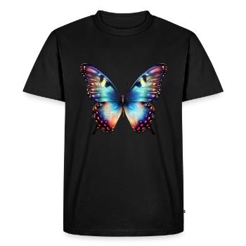 Papillon coloré dans toute sa splendeur - T-shirt Premium bio Homme - noir - Devant - Nico (187cm)