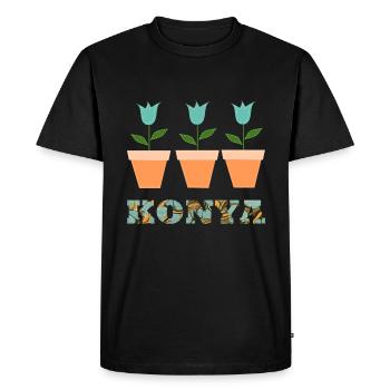 Konya E 204 - T-shirt Premium bio Homme - noir - Devant - Nico (187cm)