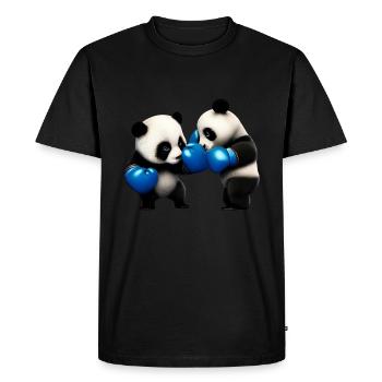 Combattre les pandas - T-shirt Premium bio Homme - noir - Devant - Nico (187cm)