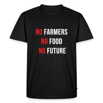 No Farmers No Food No Future - Men's Premium Organic T-Shirt - black - Front - Nico (187cm)