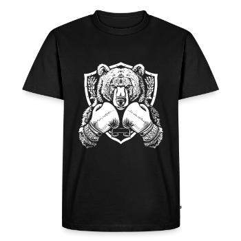Grizzly Bear Boxer Boxe MMA - T-shirt Premium bio Homme - noir - Devant - Nico (187cm)