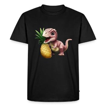 Un ananas sucré pour le petit dinosaure - T-shirt Premium bio Homme - noir - Devant - Nico (187cm)