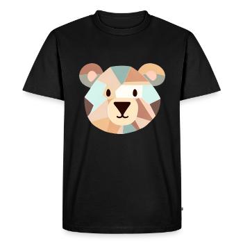 Ours cubiste - T-shirt Premium bio Homme - noir - Devant - Nico (187cm)