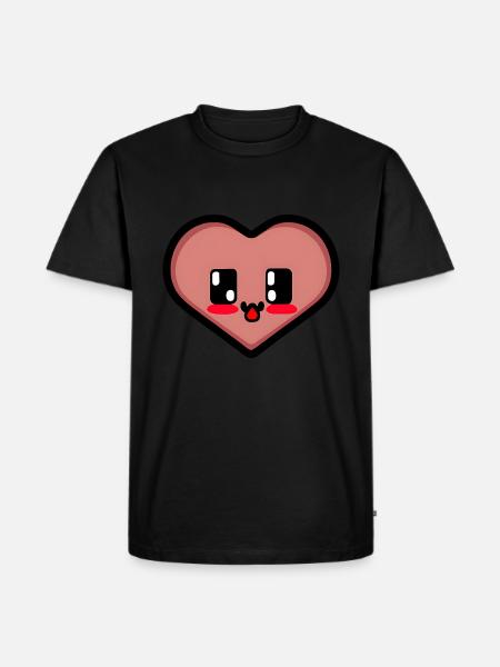 Funny gamer heart - Men's Premium Organic T-Shirt - black