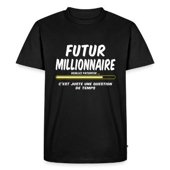 Millionnaire - T-shirt Premium bio Homme - noir - Devant - Nico (187cm)
