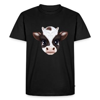 Mignon visage de vache - Ferme - T-shirt Premium bio Homme - noir - Devant - Nico (187cm)