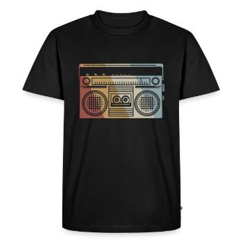 Ghetto Blaster Retro Style Vintage - T-shirt Premium bio Homme - noir - Devant - Nico (187cm)