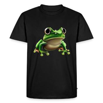 Rain Frog Water Drop Frog - T-shirt Premium bio Homme - noir - Devant - Nico (187cm)