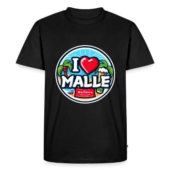 I Love Malle Mallorca Vacances Bière Alcool Vacances - T-shirt Premium bio Homme - noir - Devant - Nico (187cm)