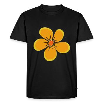 Fleur jaune, fleur, floral, motif floral, floral - T-shirt Premium bio Homme - noir - Devant - Nico (187cm)