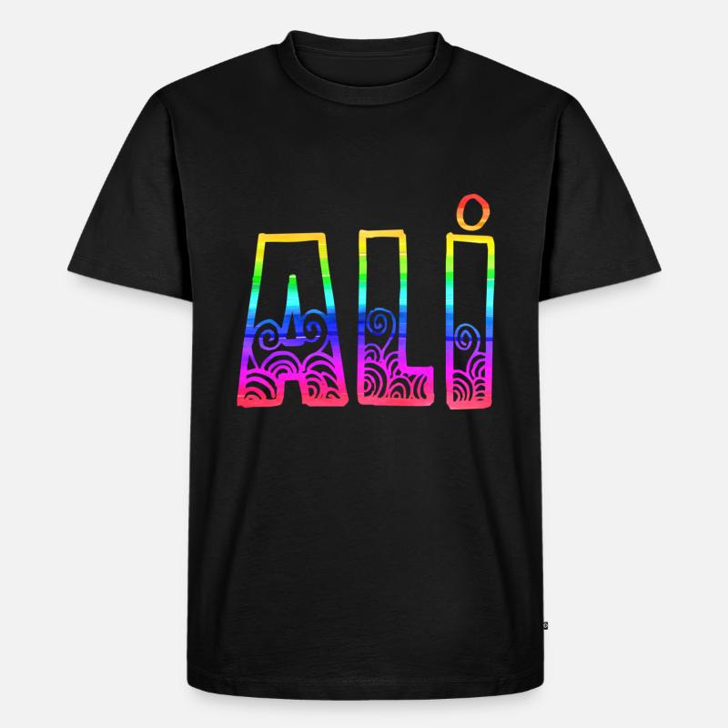 ali rs regenbogen - Männer Premium Bio T-Shirt - Schwarz