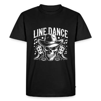Crâne de danse en ligne avec stetson et bottes et lasso - T-shirt Premium bio Homme - noir - Devant - Nico (187cm)
