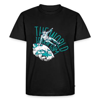 Die Welt ist unsere Trainingshalle Gym Parkour - Männer Premium Bio T-Shirt - Schwarz - Vorne - Nico (187cm)