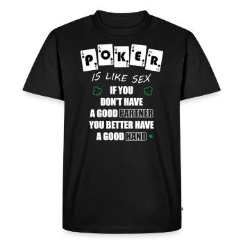 Poker Sex Gambling Royal Flush - T-shirt Premium bio Homme - noir - Devant - Nico (187cm)