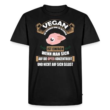 Vegan Vegan Animal Welfare Animal Rights Soy Tofu - Men's Premium Organic T-Shirt - black - Front - Nico (187cm)