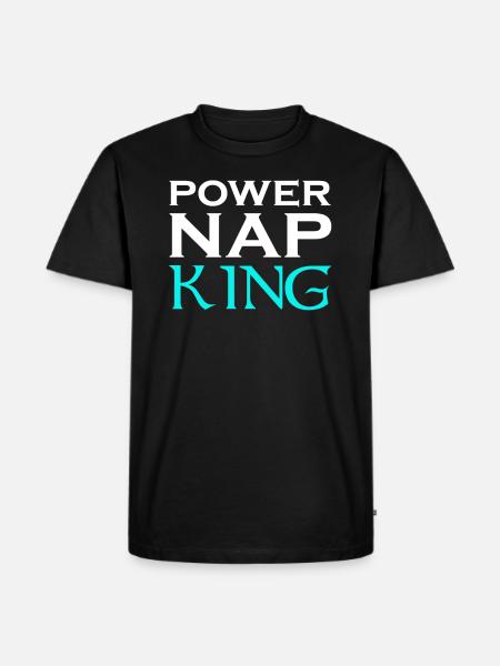 Power Nap King Design Motif - Men's Premium Organic T-Shirt - black