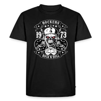 Rockabilly Vintage Rocker Rock N Roll Psychobilly - T-shirt Premium bio Homme - noir - Devant - Nico (187cm)