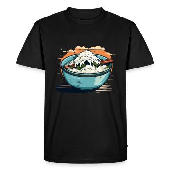 Délicieux bol de riz asiatique Bol de riz avec baguette - T-shirt Premium bio Homme - noir - Devant - Nico (187cm)