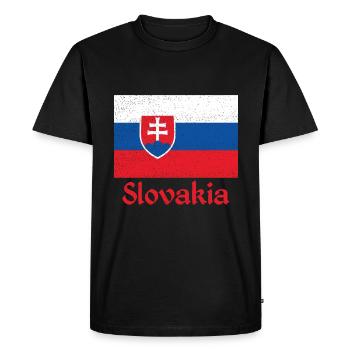 Slovakia Coat of arms Flag Europe Slovak - Men's Premium Organic T-Shirt - black - Front - Nico (187cm)