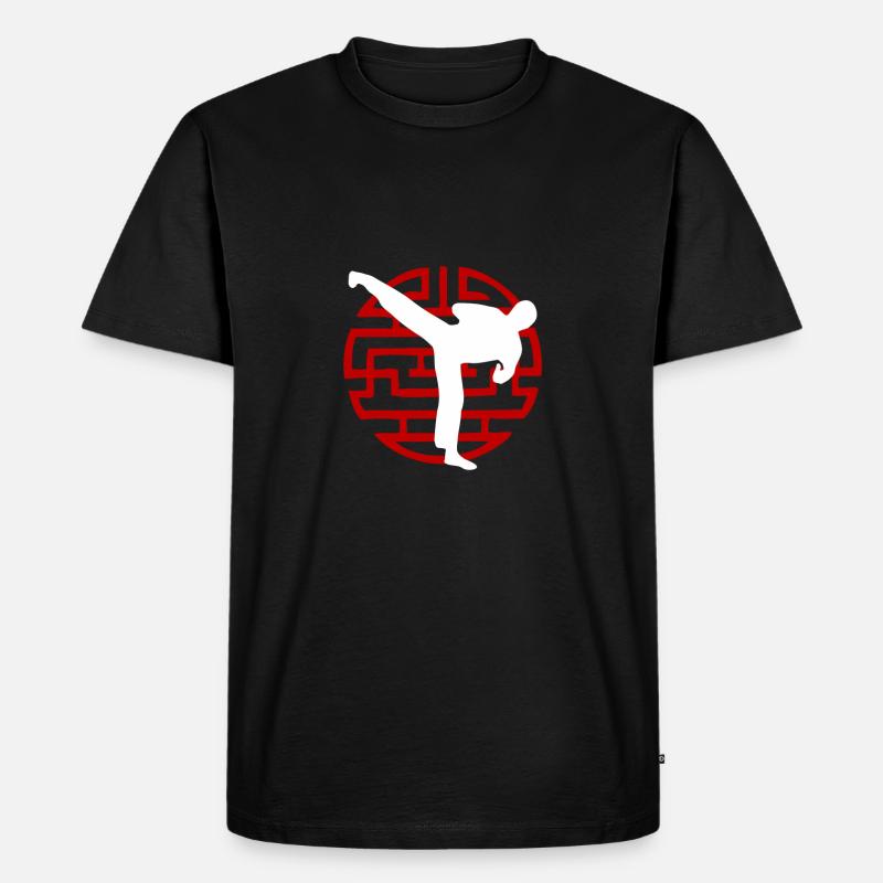 Karate Sidekick - Männer Premium Bio T-Shirt - Schwarz