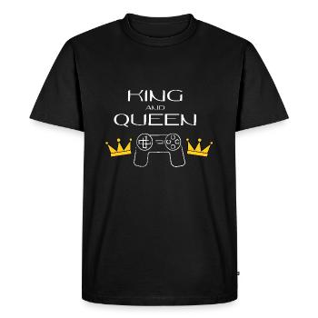 Roi et reine du jeu - T-shirt Premium bio Homme - noir - Devant - Nico (187cm)