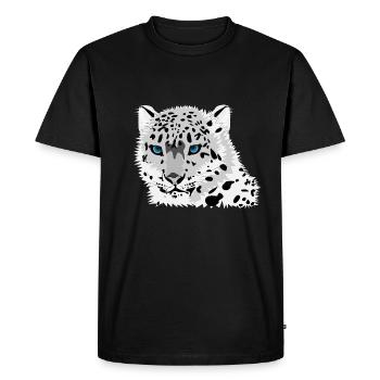 léopard des neiges - T-shirt Premium bio Homme - noir - Devant - Nico (187cm)