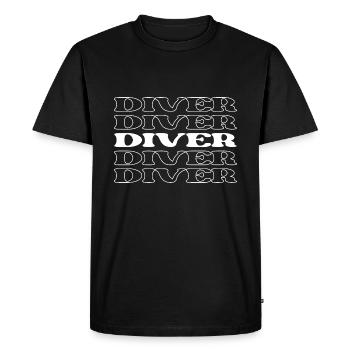Plongeur Explorateur Sous-Marin Suba Diver Scuba Expert - T-shirt Premium bio Homme - noir - Devant - Nico (187cm)